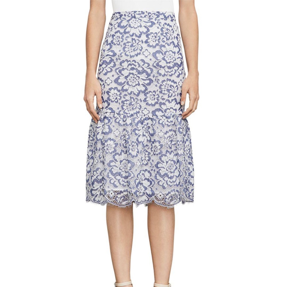 BCBG Jessie floral print lace skirt